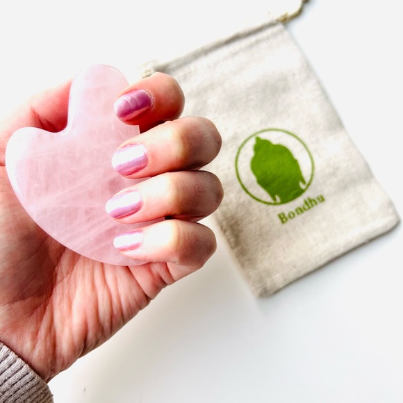 5 for 25⚡️NWT Rose Quartz Crystal Gua Sha Facial Massage Tool - Picture 4 of 10